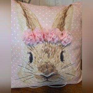 Pink Floral Bunny Pillow